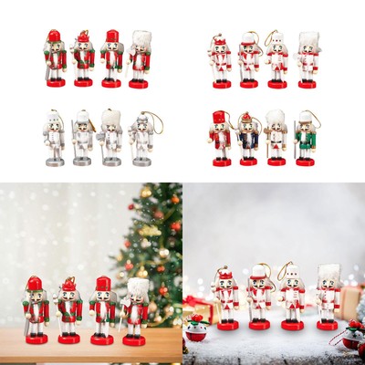 Holz Nussknacker Puppe Weihnachten Nussknacker Cartoon mit Seilen 10 cm Mini Figur