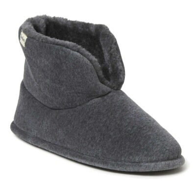 Dearfoams Sara Velour Bootie Slipper Gray Women's size Small 5-6