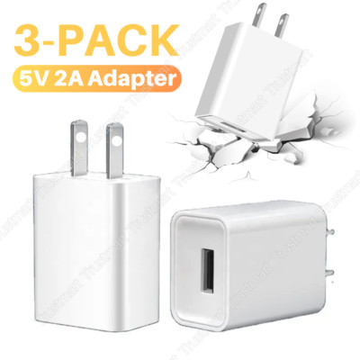3Pack Adaptive USB Fast Wall Charge Power Adapter Charger Plug 5V-2A For Samsung