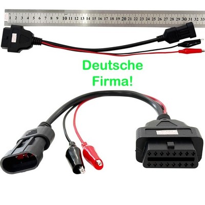 OBD to OBD2 Connector Adapter 3 Pin Cable for Fiat Moto Ducati Guzzi Aprilia
