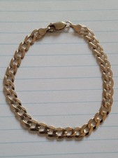 9ct Solid Gold Men’s Bracelet 8.5 INCH - 8MM Curb - FULL UK HALLMARK 8.59grams