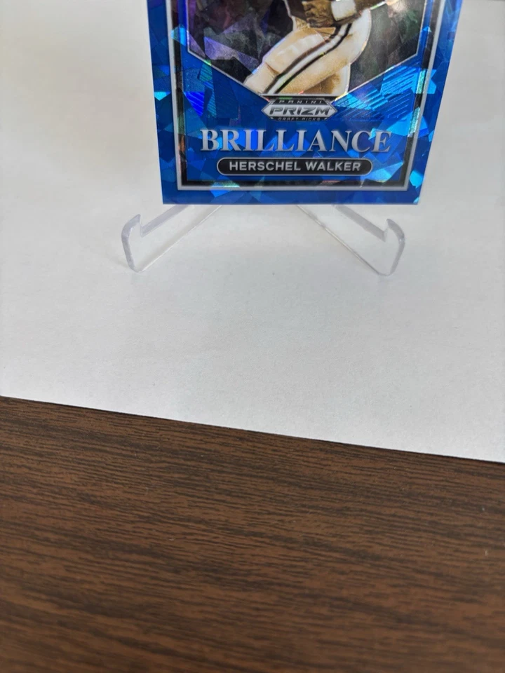 2023 Panini Prizm Draft Picks #BR-14 Herschel Walker Brilliance Blue Ice #/99 - Image 2 of 4