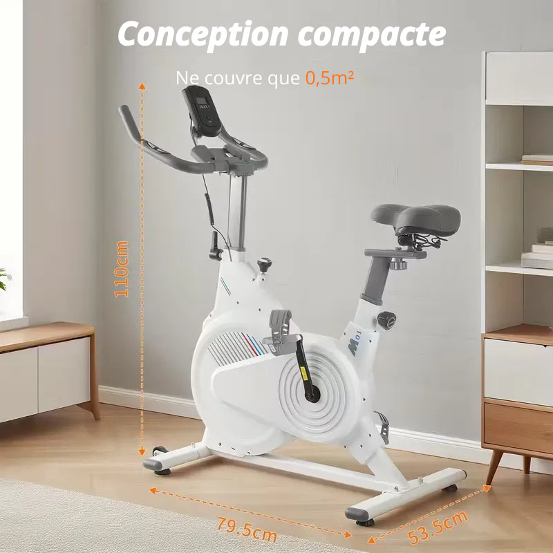 Vélo d'appartement robuste 150kg pliable pour entraînement cardio à la maison