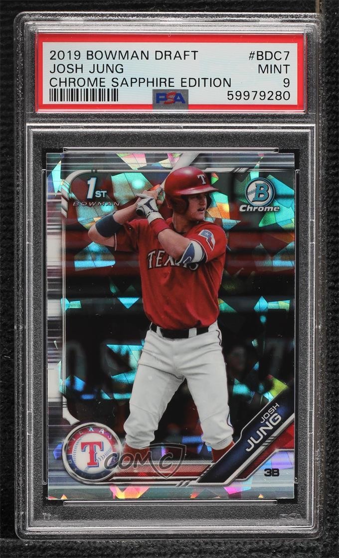 2019 Bowman Chrome Draft Sapphire Edition Josh Jung #BDC-7 PSA 9 MINT 0d3i