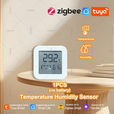 Tuya Smart Zigbee Temperature Humidity Sensor LCD Display Thermometer App Remote