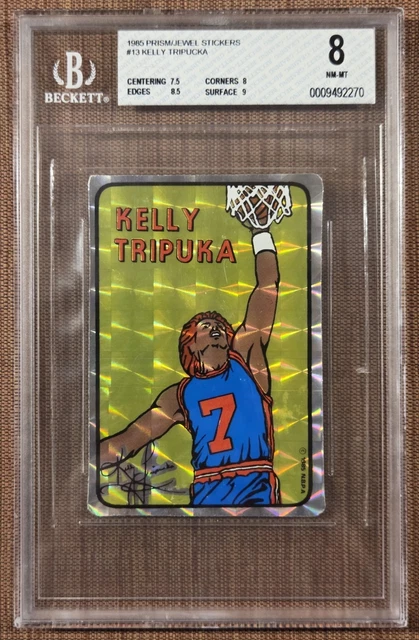 1985 Prism Jewel Stickers #13 Kelly Tripucka Pistons Basketball Card BGS 8 NM/MT