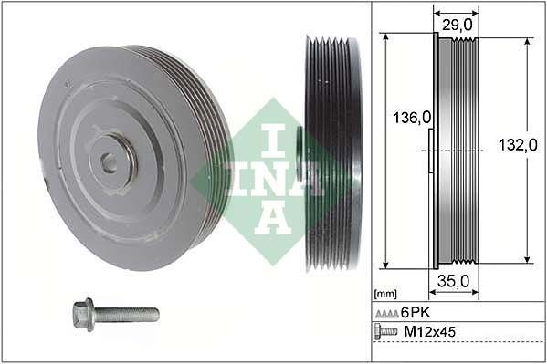 Schaeffler Ina Riemenscheibensatz, Kurbelwelle 544 0009 20 FüR Renault-image