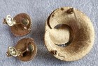 Trifari Vintage Gold-Tone Swirl Earrings  And Brooch Matching Set, 1950s — photo 5