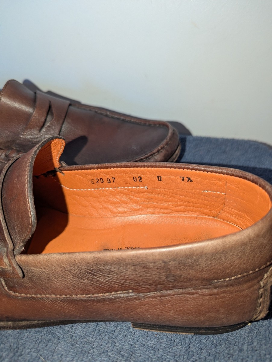 Santoni Men\'s Chestnut brown Leather Penny Loafers 10.5 D Santoni Men main image 4