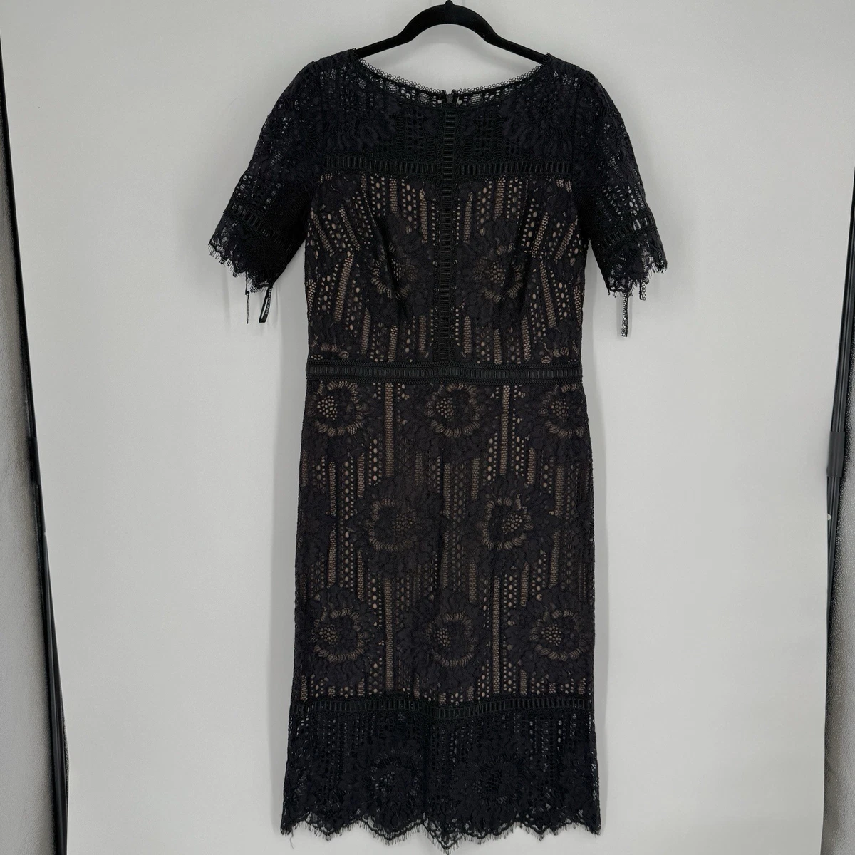 chinese dress ladies Tadashi Shoji Women's Soutache Lace Cocktail Dress - Black