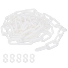White Plastic Chain 10 ft 8mm Safety Barrier Chain