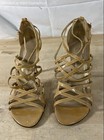 Stuart Weitzman Tan Patent Leather Strappy Sandal Heels Size 7 — photo 2