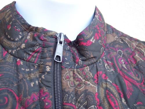 J Jill Heritage Quilted Vest size XL full 2way zip paisley POCKETS jacket EZCARE - Picture 6 of 17