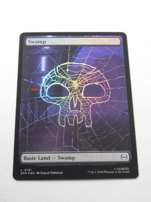 Swamp Foil Full Art Spider-Web Land NYC Subway Track Spider-Man Magic Gathering