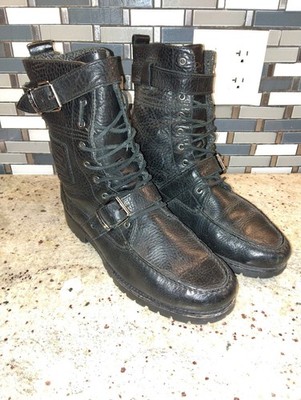 Polo Ralph Lauren Men's Size 11 D ''Radbourne'' Black Leather Boots Shoes  Biker