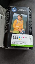 Genuine HP 364 Cyan Magenta and Yellow Ink Cartridges + Photo Paper Set