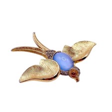 Trifari Jelly Belly Brooch Blue Bird by Alfred Philippe