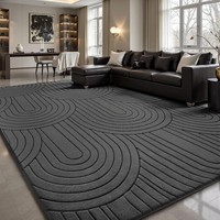 Teppich Wohnzimmer Grau Waschbar Rutschfest Flauschig 160X230Cm Teppich