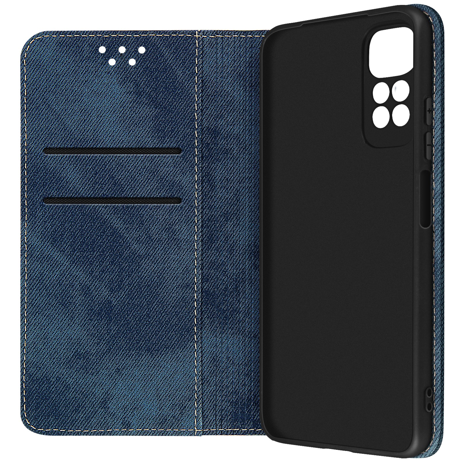 Étui pour Redmi Note 11 en tissu denim premium avec coutures renforcées