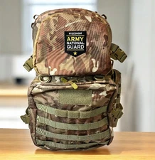 US Army National Guard WI Camo Backpack Tactical MOLLE Field Bag Expandable Gear