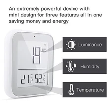 Tuya Smart Bluetooth Real time Light Sensitive Temperature and Humidity Detector