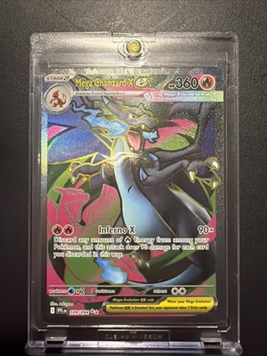 Mega Charizard X ex 109/094 Ultra Rare Phantasmal Flames Pokemon NM with Case