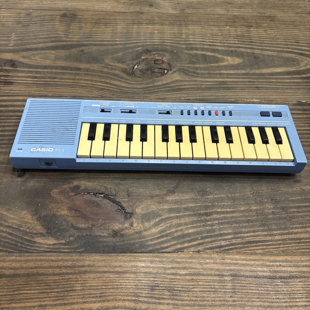 Vintage Casio PT-1 Rare Keyboard Mini Synthesizer Baby Blue Half