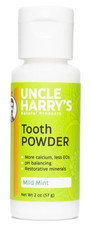 Uncle Harry's Remineralizing Tooth Powder for Teeth and Gums, 2 oz, Mild Mint