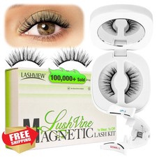 LASHVIEW Magnetic Eyelashes with Applicator Natural Reusable No Glue