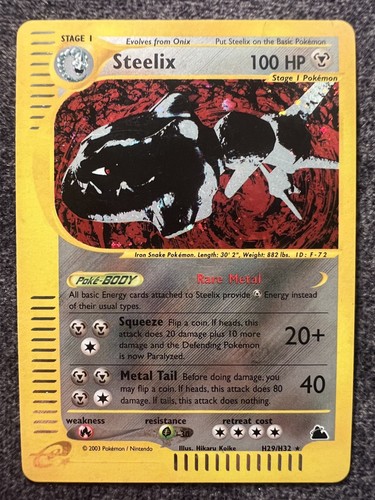 Steelix H29/H32 Skyridge Holo Rare Pokemon Card NM