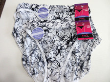 Maidenform 2-Pair BIKINI panties Barely There invisible Black White Nylon 2XL/9