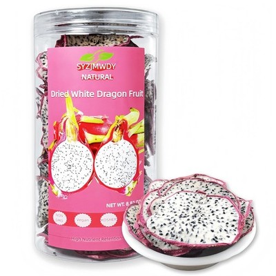 Dried White Dragon Fruit Slices 250g Unsweetened Snack Resealable Jar