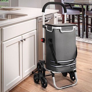 B Ware Einkaufstrolley Treppensteiger 100x44x36cm grau