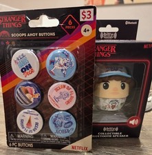 NEW Stranger Things DUSTIN Bitty Boomers Mini Bluetooth Speaker Fandom  buttons