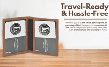 Tan Mini Bifold Wallet – Leather with 3 ID Windows & Card Slots