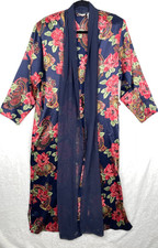 Vintage Victorias Secret Long Robe Gold Label Womens Petite Small Kimono Floral