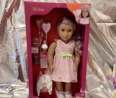 Our Generation Doll , 18  Wishes , Lavender Hair , New in Box , Some Box Damage