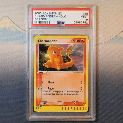 2003 Pokemon EX Dragon Charmander Holo #98/97 PSA 9 Mint English