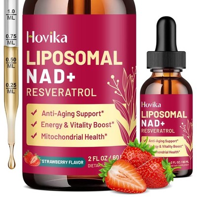 Liposomal NAD Supplement - 1200mg NAD+ Liquid Drops for Women & Men with Resvera