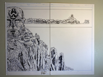 Hark Original Comic Art Page Double Page Spread by Scott Reed 2020