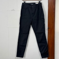 Time and Tru Womens Black Coated High Rise Skinny Jeggings Size 14