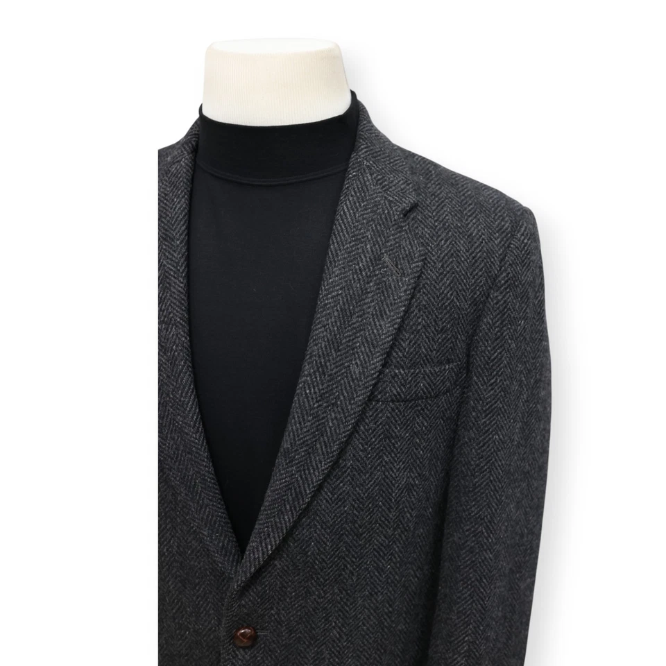 FARAH VINTAGE TWEED Hombre Gris Carbón ESPIGA Abrigo Deportivo Chaqueta Blazer 38 L Foto 3 de 4