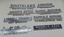 Lot Of 8 Arkansas Vintage Cartruck Metal Dealership Emblems Automotive