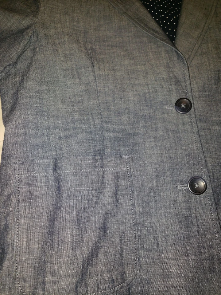 Blazer para mujer Gap talla 14 azul forrado azul marino forro de punto estrella jean algodón L Foto 2 de 4