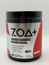 The ROCK ZOA+ Maximum Performance Pre-Workout Powder Fruit Punch BB 11/25