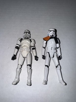 Star Wars Clone Troopers Sand Trioper Lot Sergeant Orange Pauldron 3.75  Hasbro