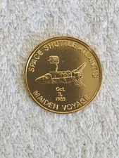 Space Shuttle Atlantis Maiden Voyage Souvenir Token 1985 Port Canaveral RARE