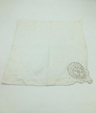 VINTAGE HAND EMBROIDERED "M" WHITE COTTON HANKERCHIEF
