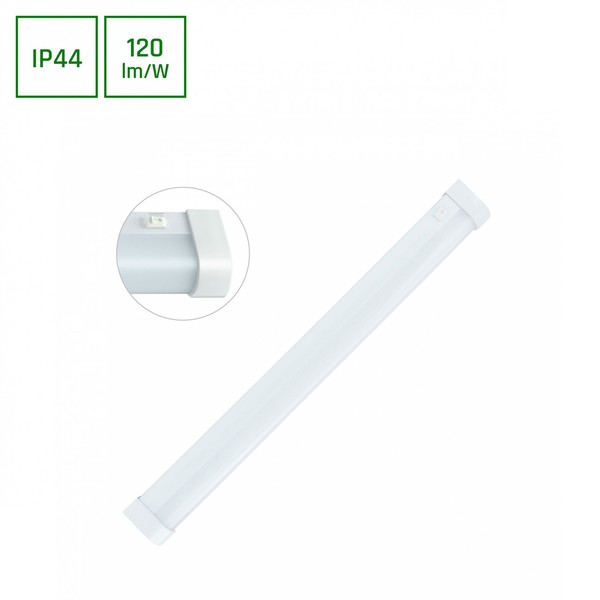 Led Aquatica Badezimmerleuchte 15W Rund 1800Lm Weiß IP44 Mit Schalter Warm 3000K-image