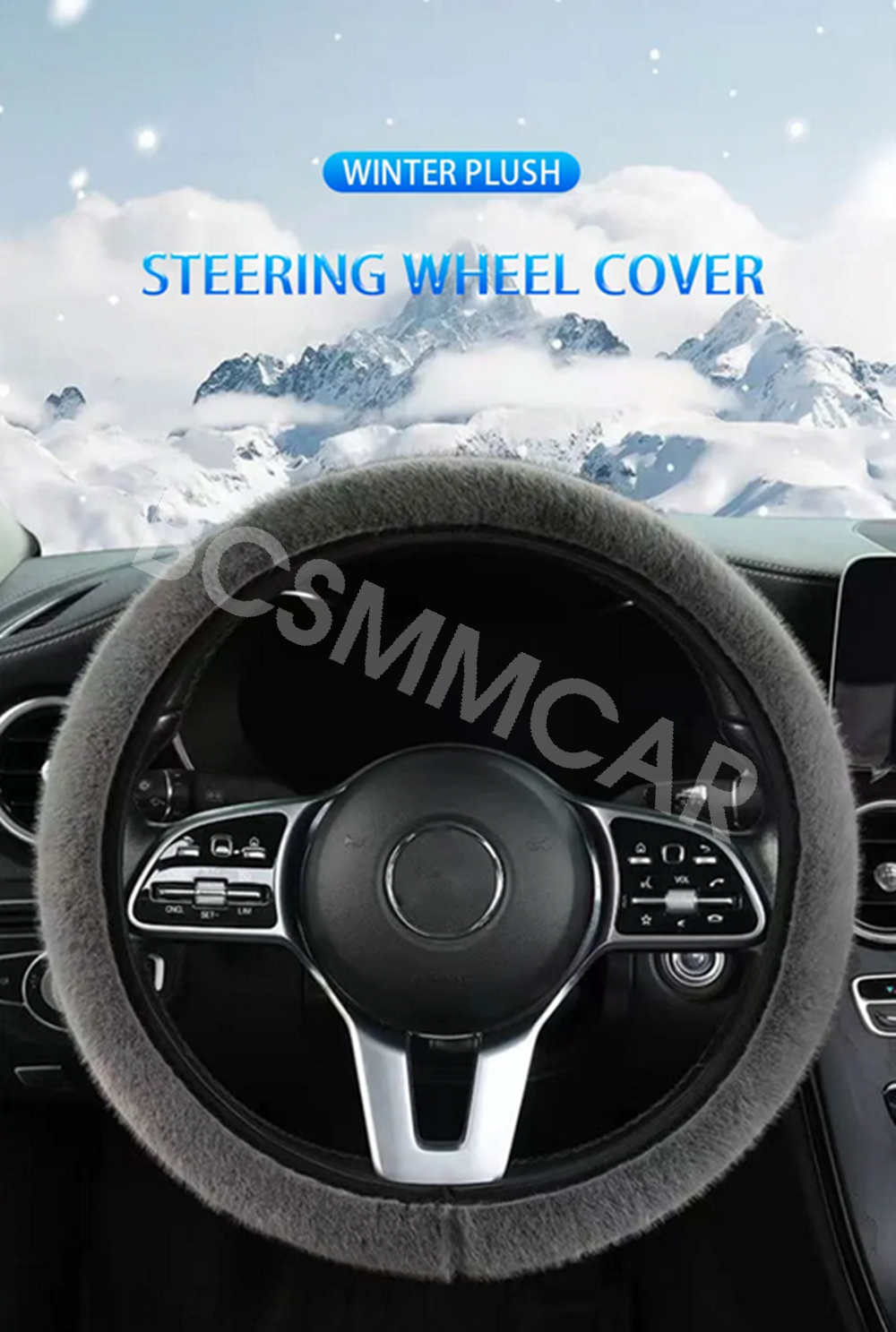 Car Steering Wheel Cover Glove Winter Plush Soft Grip For Interior Accessories